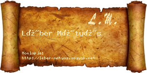 Léber Mátyás névjegykártya